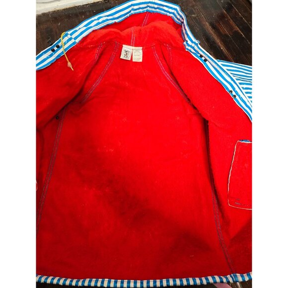 ❤️Vintage 80's Mickey & Co Striped Lined Raincoat 6x/7 Mickey Mouse - Picture 6 of 16